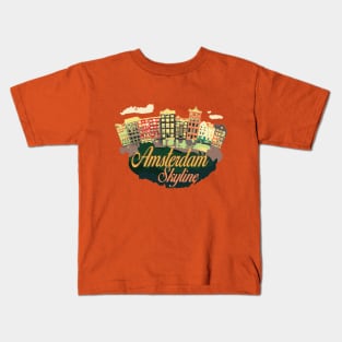 Amsterdam skyline Kids T-Shirt